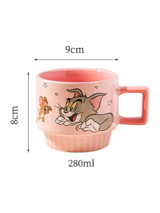 Tom and Jerry sopol krujkalari to‘plami, 4 dona, sovg‘a o‘ramida