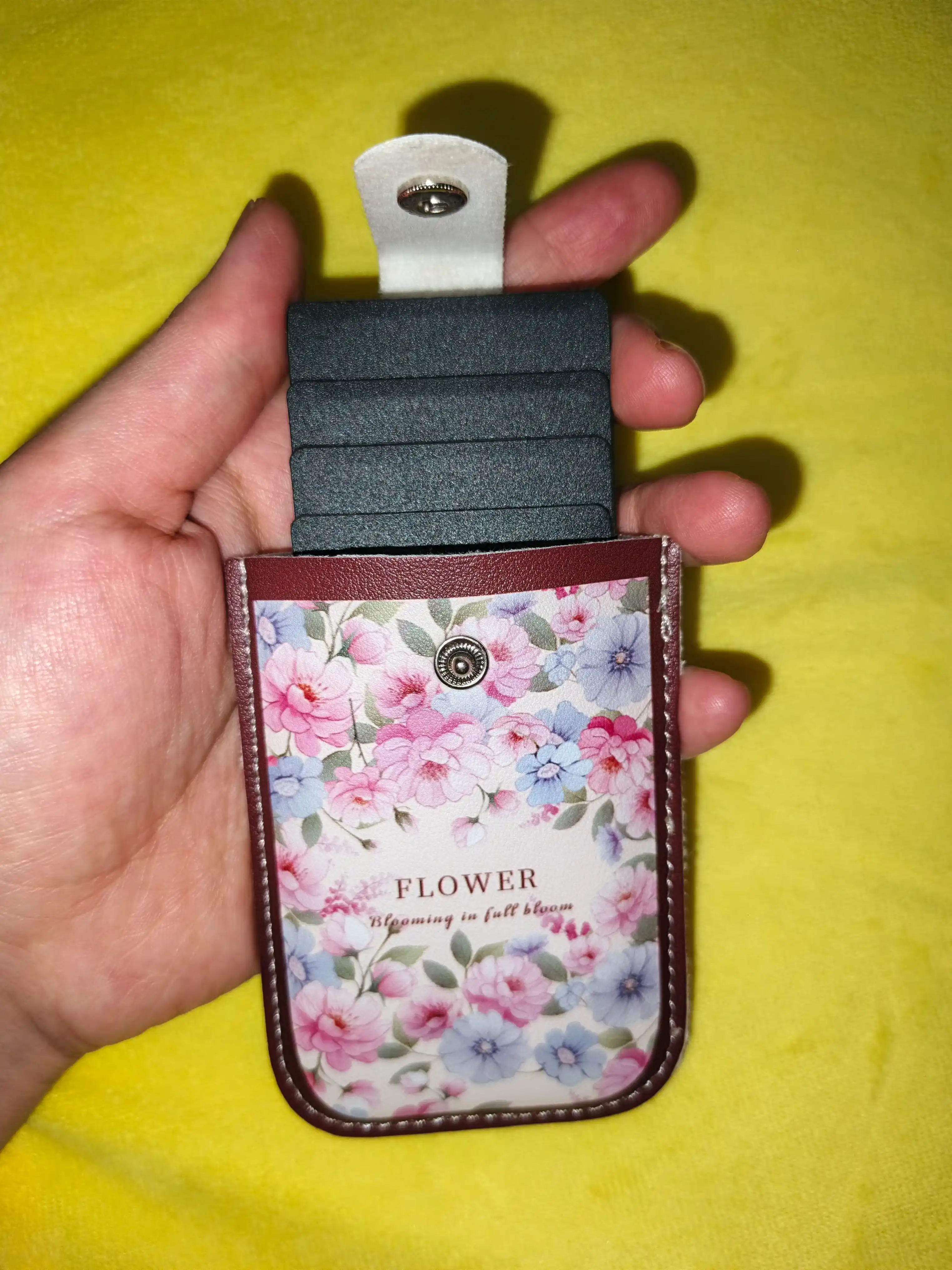 Kardholder, vizitnitsa, mini hamyon, gulli charm kartalar g‘ilofi ayollar uchun