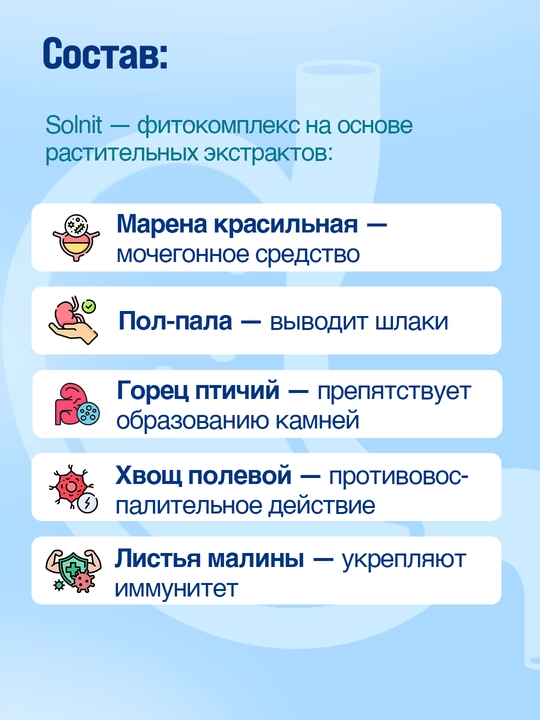 Солнит фитокомплекс - поддержка функции почек и мочевыводящих путей, 40 шт