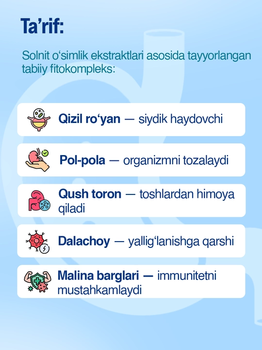 Солнит фитокомплекс - поддержка функции почек и мочевыводящих путей, 40 шт