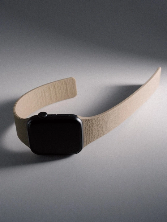 Ремешок с магнитной застёжкой и фактурой “личи” для Apple Watch S3–S11/SE/Ultra, 38–49 мм
