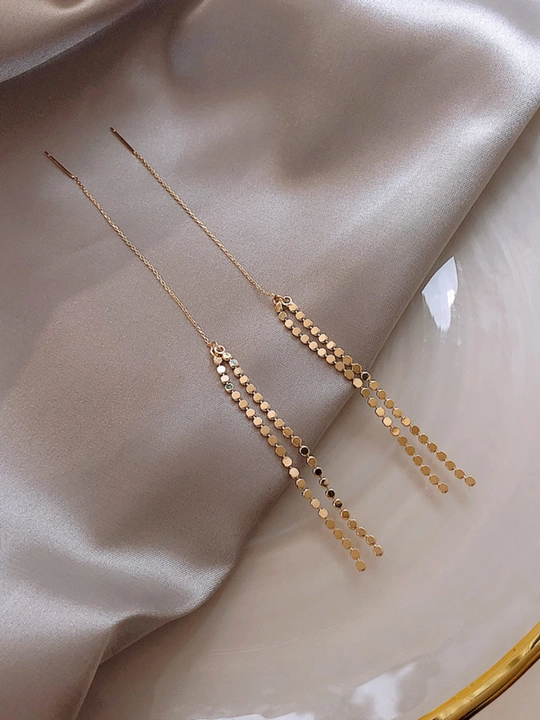 Серьги женские, длинные, цепочки, хрустальные