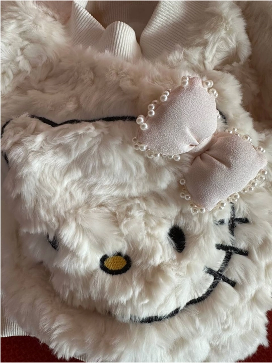 Sviter hello kitty qizcha uchun issiq qishki uzun yengli, 3 oylikdan 2 yoshgacha