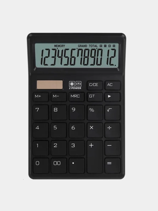 Калькулятор настольный BRAUBERG 153×103 мм 12 разрядов двойное питание чёрный 272958 - 