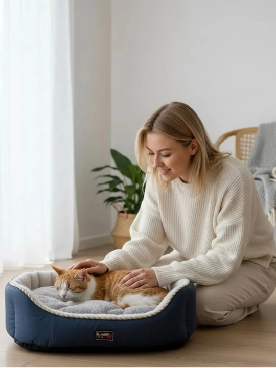 Лежанка для собак и кошек PET BED S,M,L, мягкая, ортопедическая, уютный домик