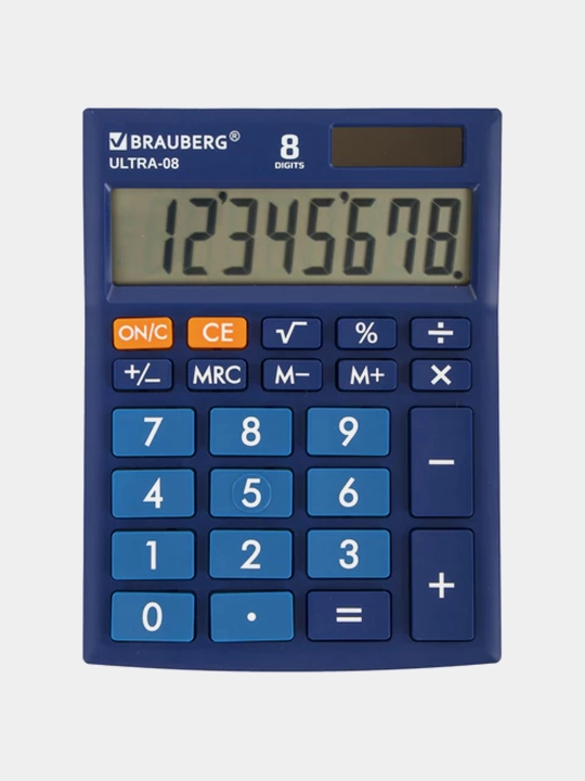 Калькулятор BRAUBERG ULTRA-08-BU 154×115 мм 8 разрядов двойное питание синий 250508 - 