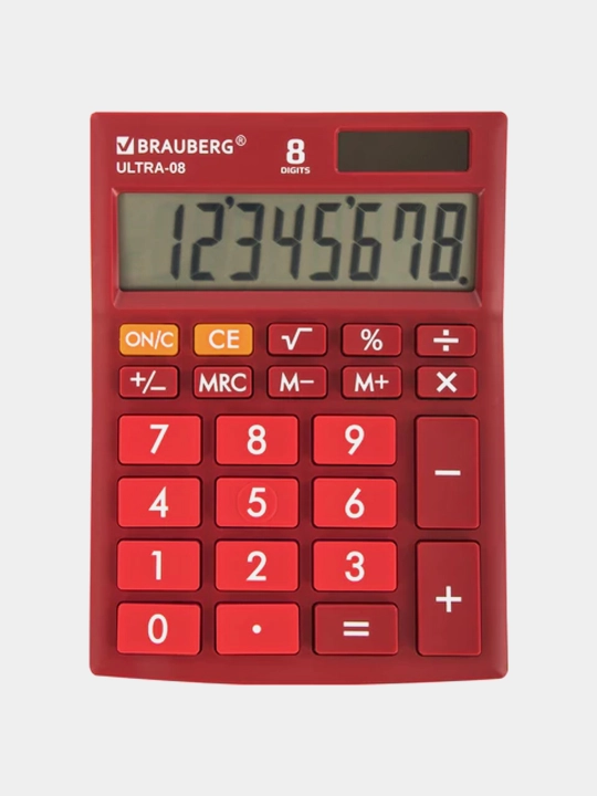 Калькулятор BRAUBERG ULTRA-08-WR, КОМПАКТНЫЙ (154x115мм), 8 разрядов, БОРДОВЫЙ, 250510 - 
