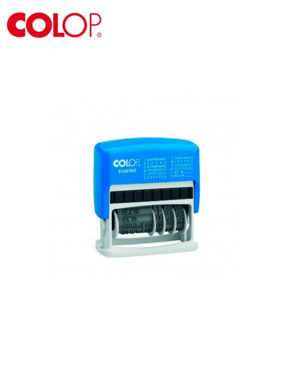 Штамп 12 терминов+дата S120/WD D19 (сн/сн-кр) Colop, 104965 — DESK2-104965
