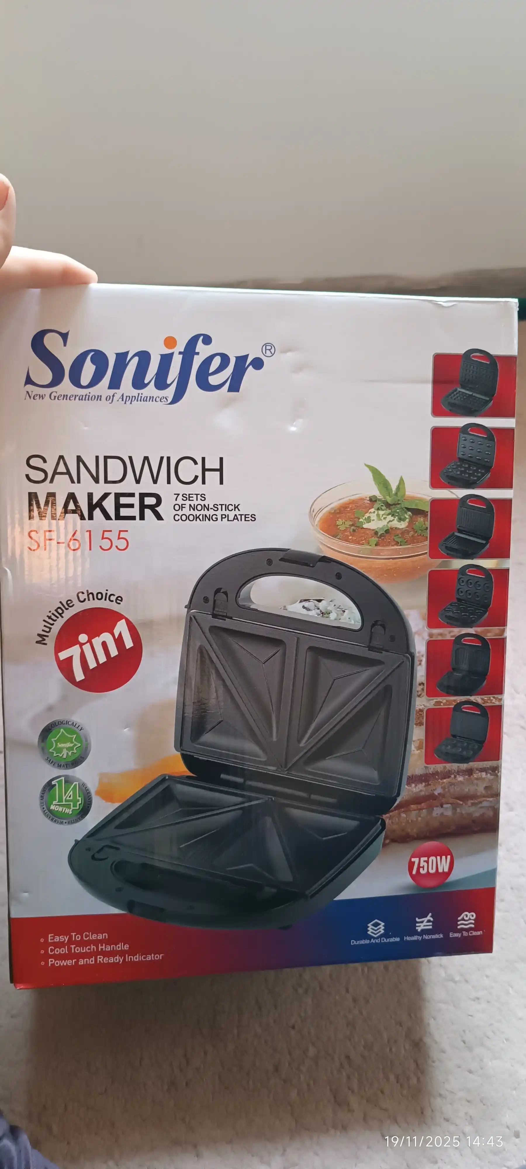 Vafli pishirgich sendvich toster, 7 tasi 1 da, 5 tasi 1 da, 3 tasi 1 da
