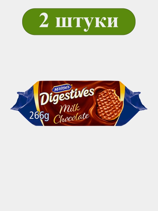 McVitie’s печенье-бисквиты с молочным шоколадом, 200 г, 2 шт - 