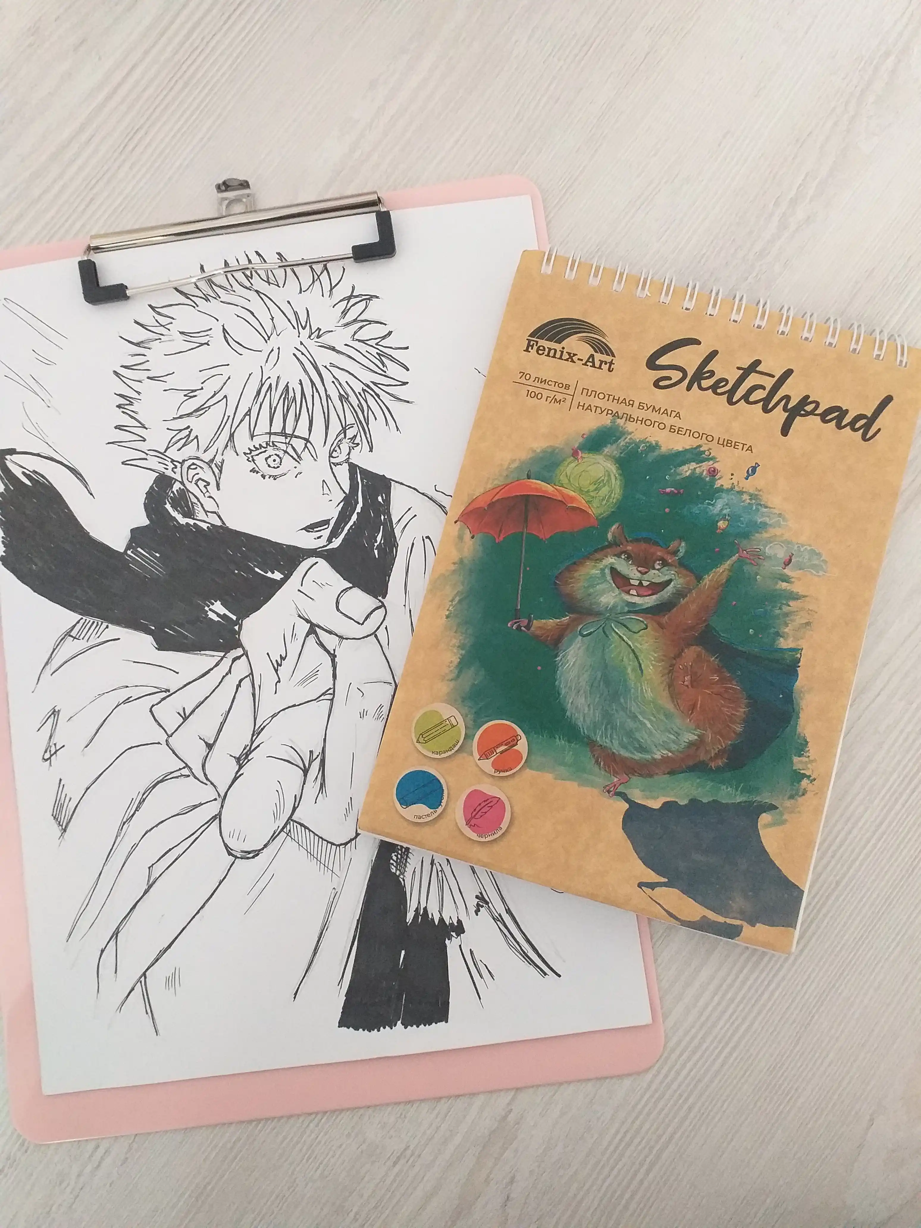 Sketchpad 100 g/m², qattiq muqova, ijod uchun, chizish uchun, grafika va eskizlar uchun