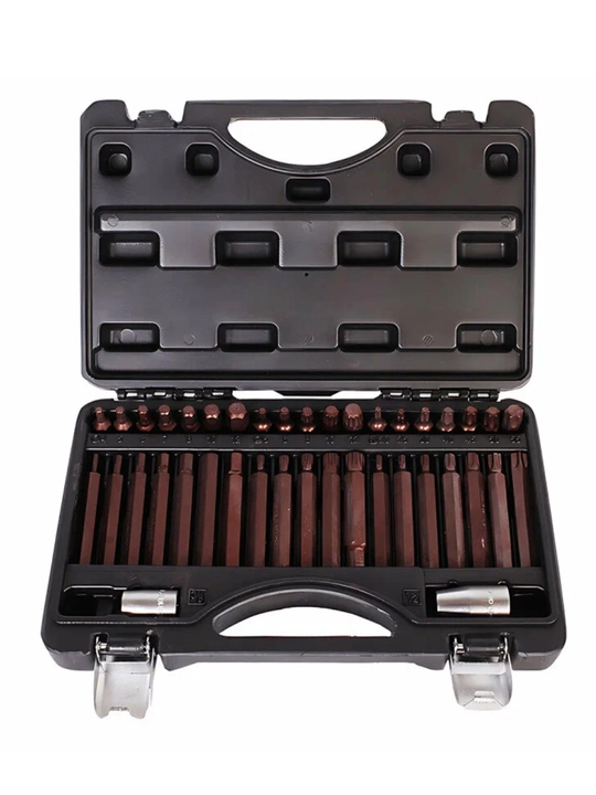 Professional 40 dona uzun bitlar to‘plami — Torx, Hex, Xoch, Yulduz, Maxsus uchlik bitlar