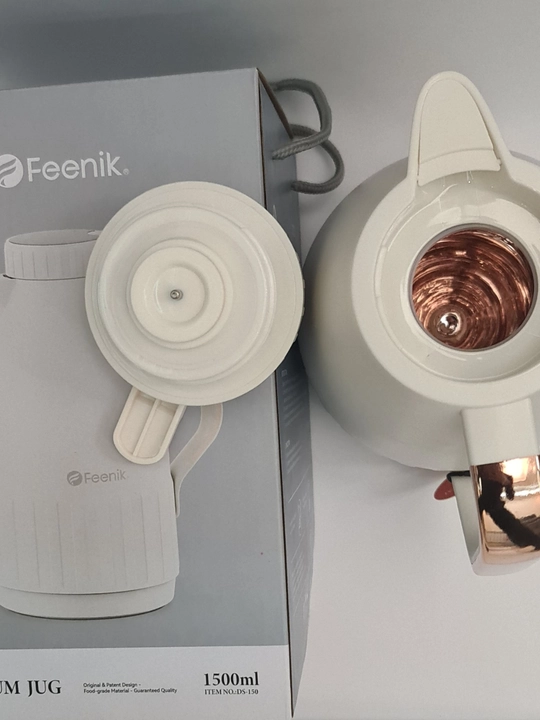 Choy va kofeelar uchun uzoq issiqlikni saqlovchi shisha kolbali vakumli termos 2L Feenik