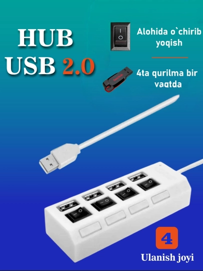 Адаптер разъем USB концентраторы универсальный Type-C USB концентратор для ПК и смартфонов — SHREDER-HUBBOSH-МОЛОЧ