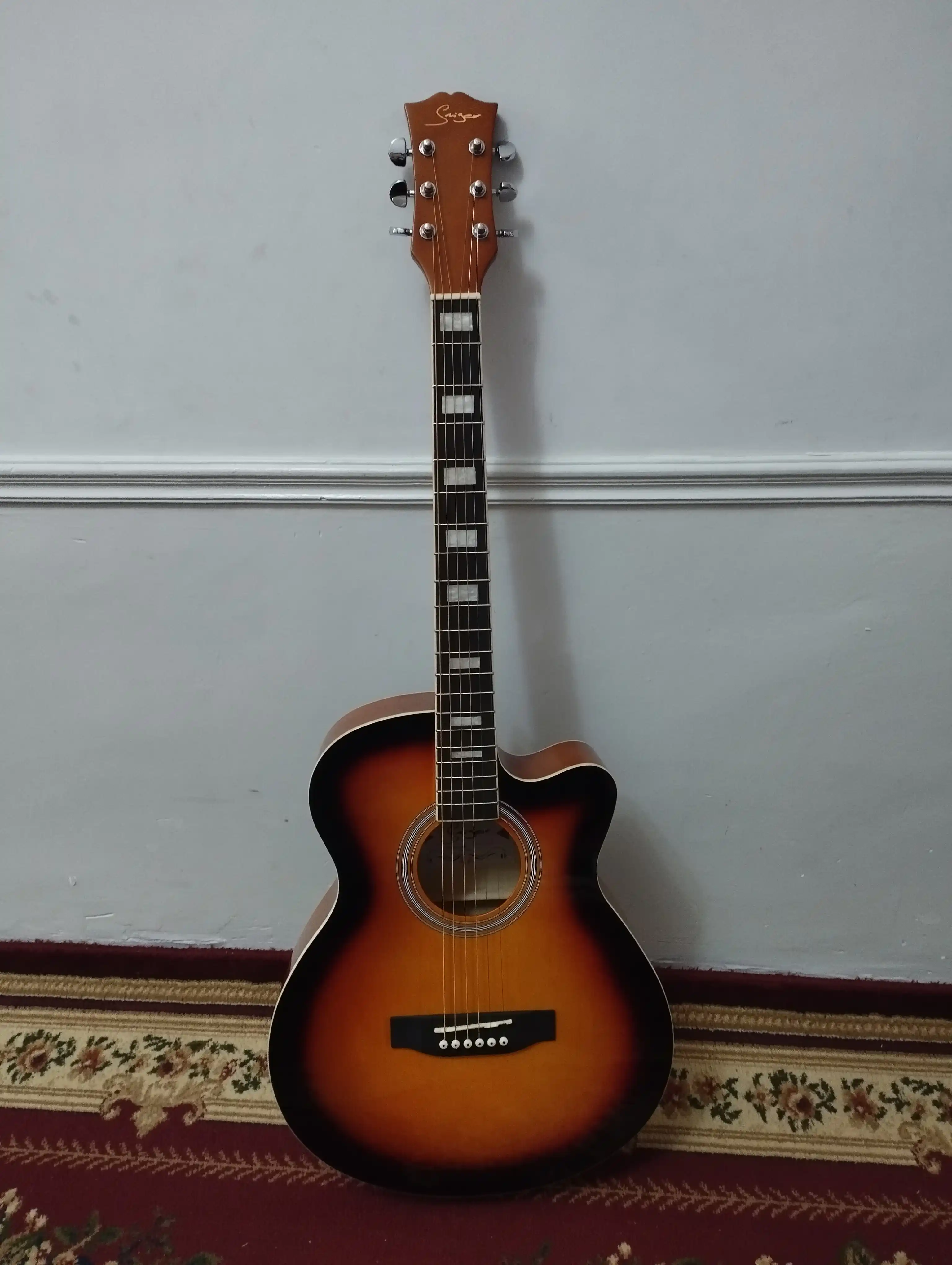 Аkustik gitara Smiger, Sunburst rangi, o'lchami 40, g'ilof, 2 mediatr, Ga-H15