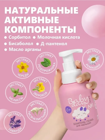 Набор 5в1 детская уходовая косметика Baby Day, для новорожденных детей