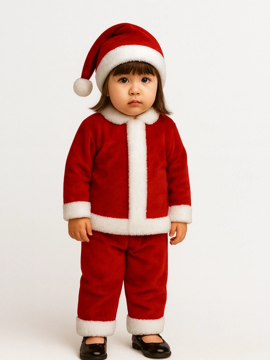 O'g'il va qiz bolalar uchun yangi yil karnaval Qorbobo kostyumi Santa klaus kiyimi