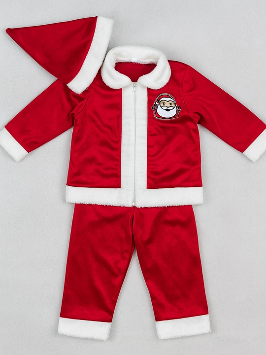 O'g'il va qiz bolalar uchun yangi yil karnaval Qorbobo kostyumi Santa klaus kiyimi