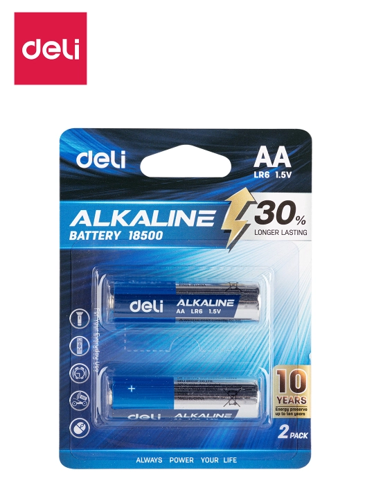 Batareyalar AA LR6 1.5V 2 dona 18500 Deli, blister, 18500 - 