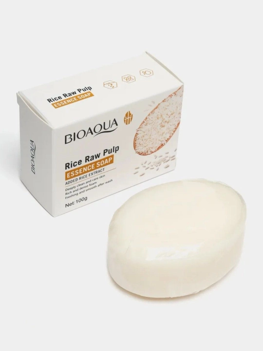 Oqartiruvchi sovun BIOAQUA, guruch ektrakti bilan, yuz va tana uchun, 100 g