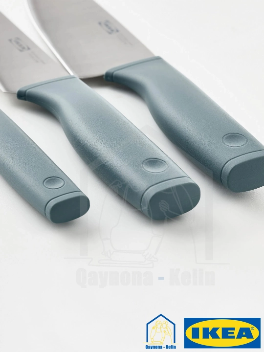 Набор ножей кухонных, 3 шт, нож для хлеба, для чистки овощей IKEA TIGERBARB 005.595.78