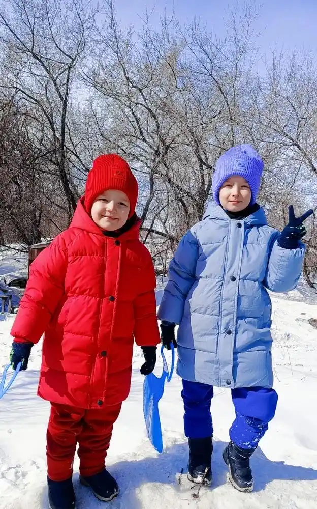 Детская куртка с хлопковой подкладкой, пуховик для детей, 6-9 лет, тёплая, зимняя, -10°C