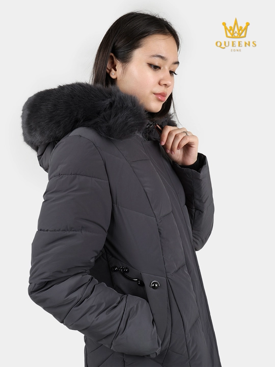 Ayollar uzun kurtkasi, qishki, issiq, kapyushonli, 4XL gacha