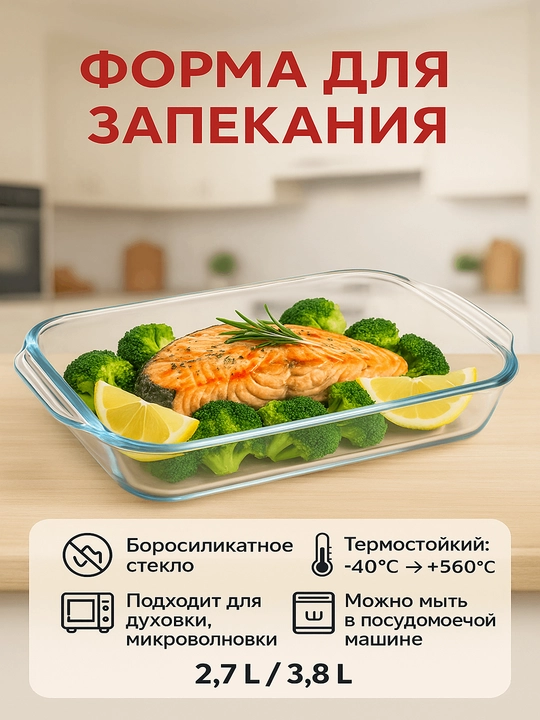 Термостойкий контейнер, стеклянный контейнер для хранения еды - 