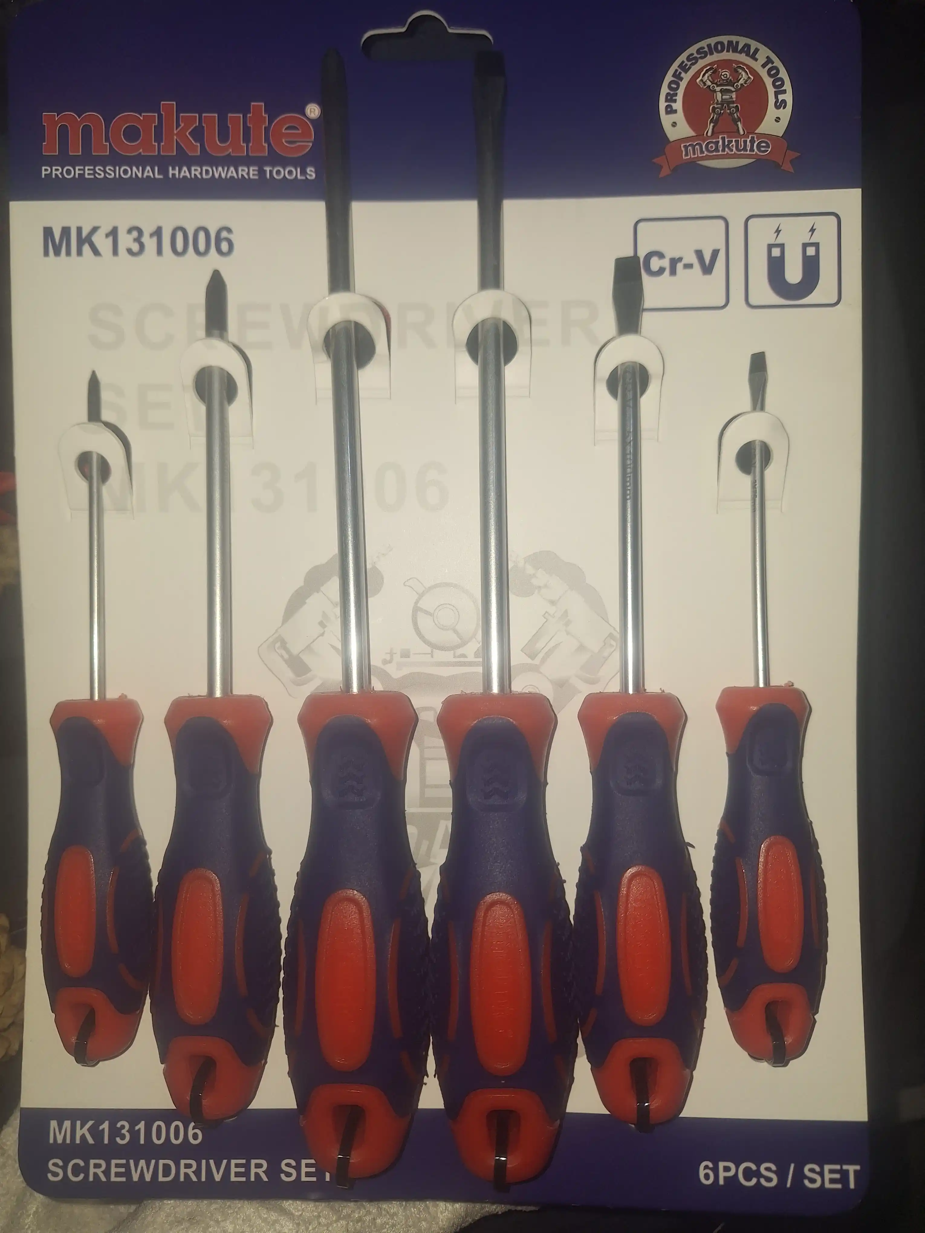 Набор отверток Makute MK131006 – 6 предметов, SL/PH, сталь CR‑V