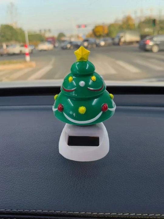 Quyosh batareyalarida yangi yil haykalchasi - qor odam, santa, bug‘u, elf, archa, (11 sm)