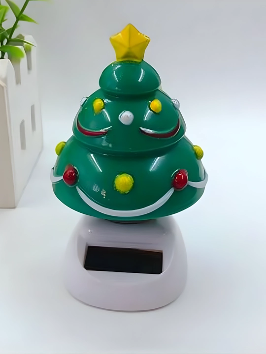 Quyosh batareyalarida yangi yil haykalchasi - qor odam, santa, bug‘u, elf, archa, (11 sm)