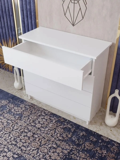 Комод hi-tech, с 4 ящиками, Martin 73x70x33 — SIFATMB-KOMBEZRUCH70-БЕЛЫЙ