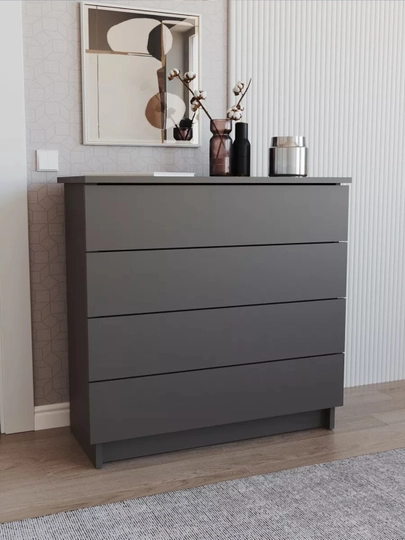 Комод hi-tech, с 4 ящиками, Martin 73x70x33 — SIFATMB-KOMBEZRUCH70-ХРОМ
