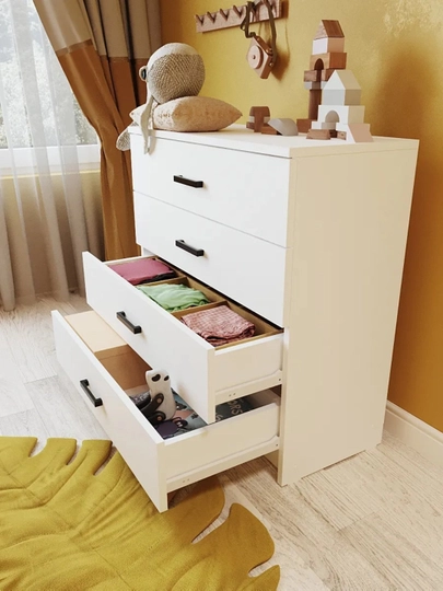 Комод hi-tech, с 4 ящиками, Martin 72x60x33 — SIFATMB-KOM60LIK-БЕЛЫЙ