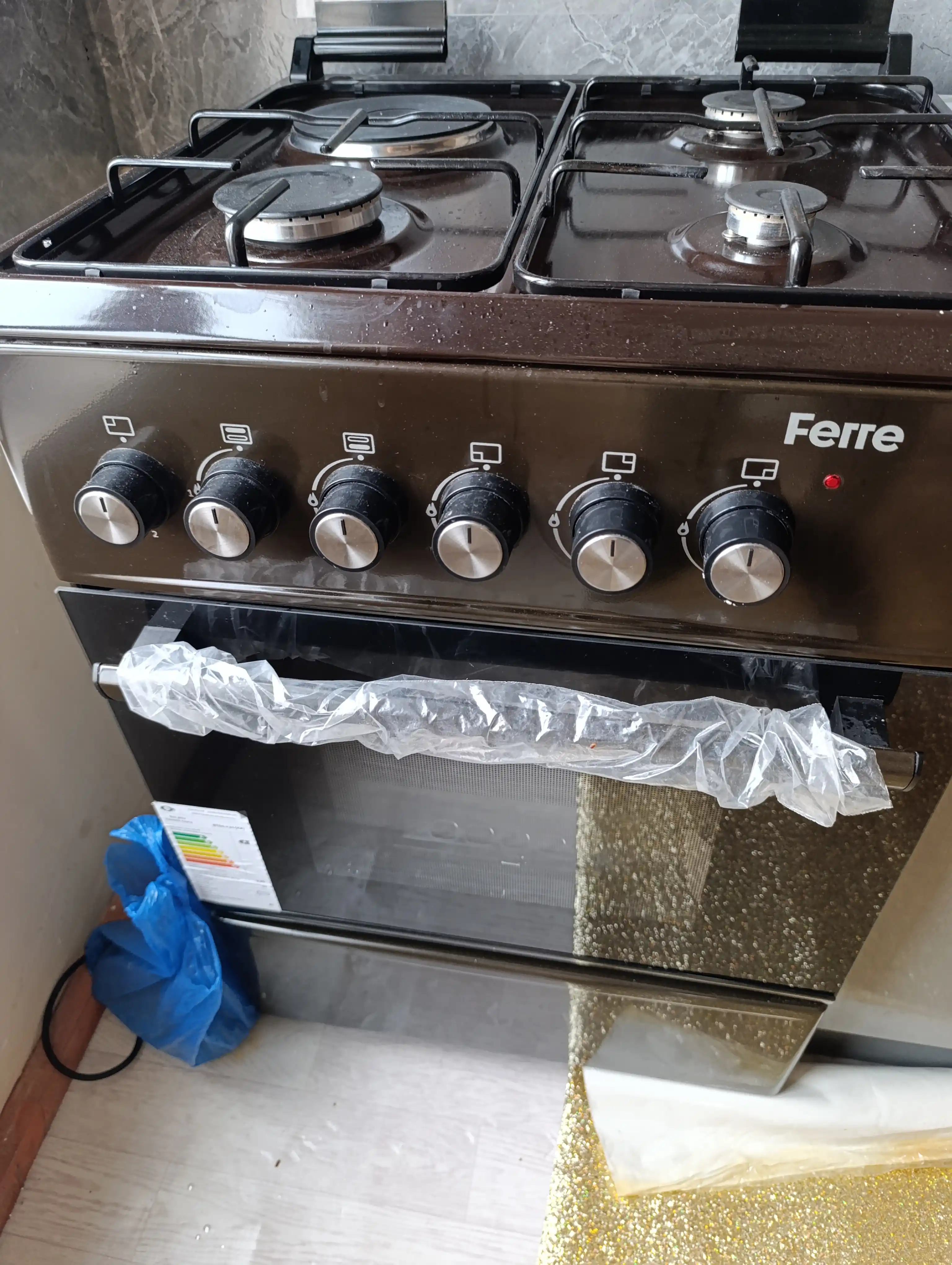 Газовая плита Ferre LP 60G 31 DB 22 F, 3 газовые и 1 электрическая конфорка