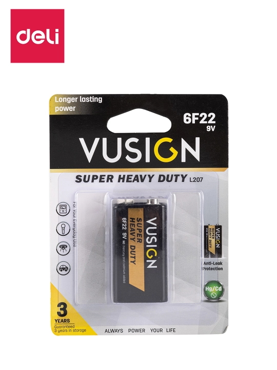 Batareyalar 6F22 9V 1 dona EL207 Deli blister, 207-EL - 