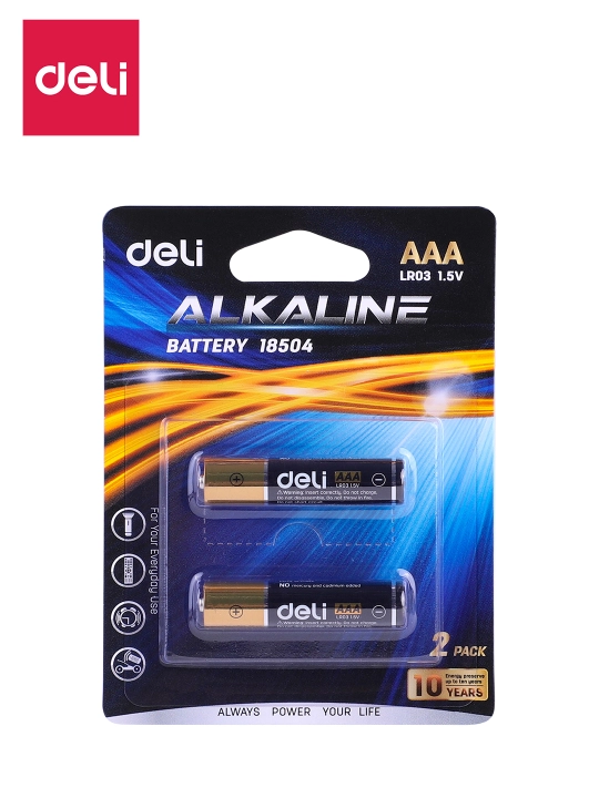 Batareyalar AAA LR03 1.5V 2 dona 18504 Deli, 18504 - 