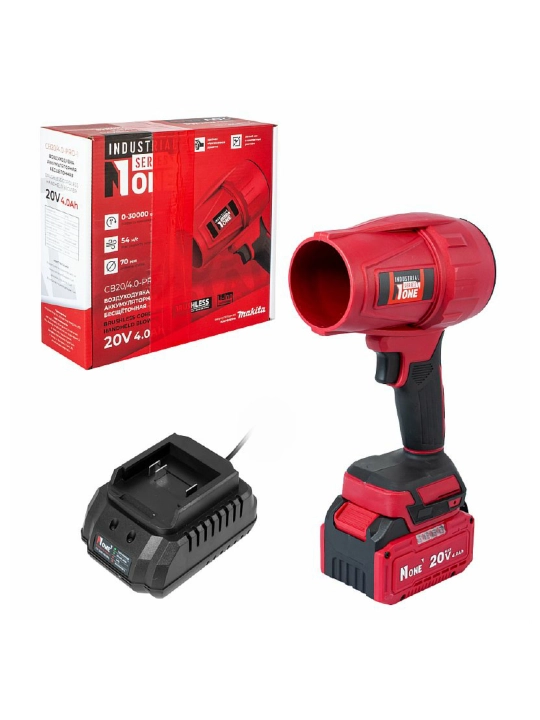 Воздуходувка аккумуляторная, бесщёточная, NUMBER ONE CB20/4.0-PRO-1 INDUSTRIAL 20V, 4.0Ah