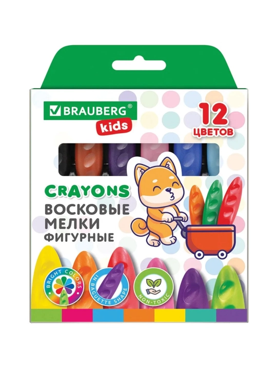 Figurali mum bo‘rlar BRAUBERG KIDS "Batonlar," 12 xil rang, 273093