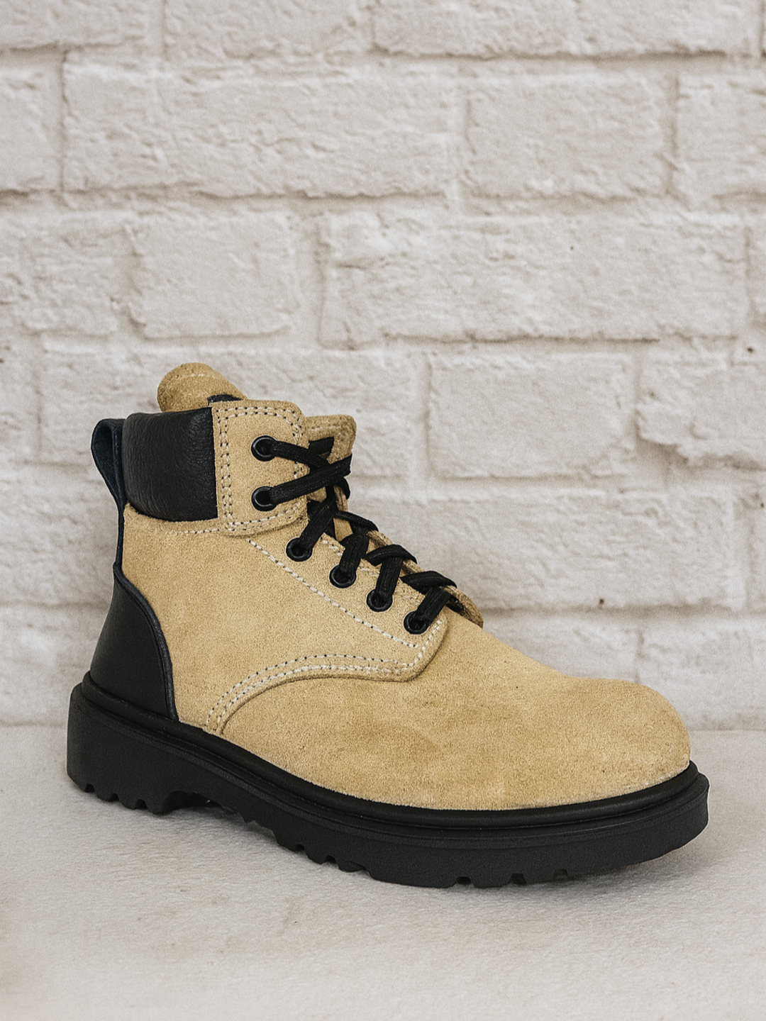 Erkaklar harbiy va kundalik ishlar uchun temir himoyali oyoq kiyim, maxsus poyabzal (SARGʻISH)