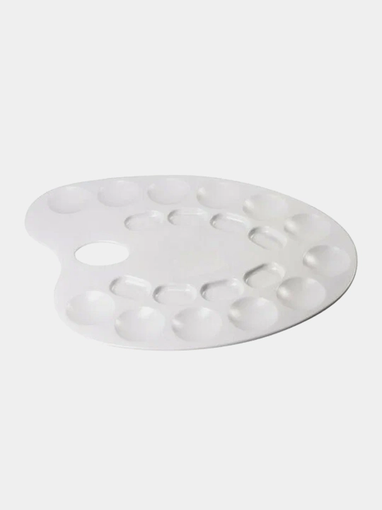 O‘val shakldagi oq plastmassa rasm palitrasi Pifagor 20 boʻlak art. 227808 - 