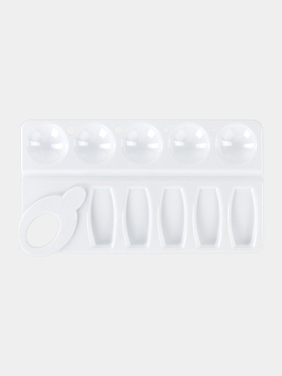 Pifagor oq plastmassa rasm palitrasi to‘g‘ri to‘rtburchak shaklda 10 bo‘lak art. 227809 - 