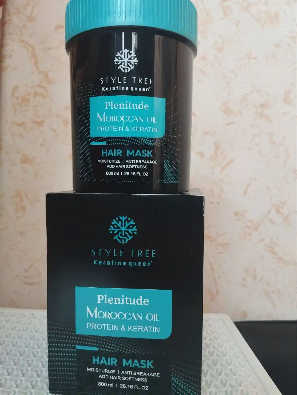 Sochlarni tiklash va oziqlantirish uchun niqob Moroccan Oil Protein Keratin, 800 ml, Plenitude