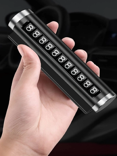 Автовизитка с поворотным механизмом , скрытый парковочный номер в авто — FENUX-AVTVIZITKA-ЧЕРН