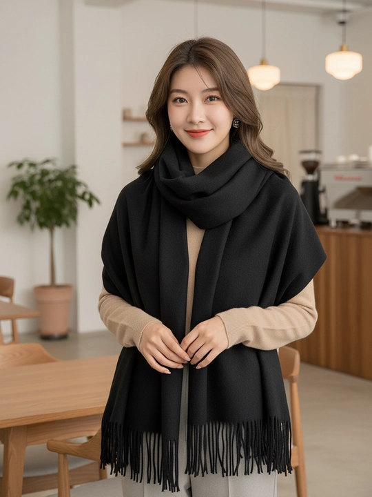 Ayollar uchun qishki kashemir sharf, qalin sharf, 200x70 sm