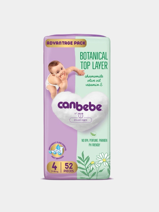 Детские подгузники Canbebe, размер 4, (7-14 кг), 52 шт - 