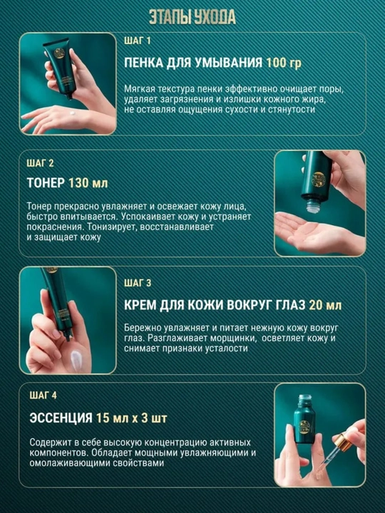 Подарочный набор косметики для лица, уходовый, для женщин, антивозрастной
