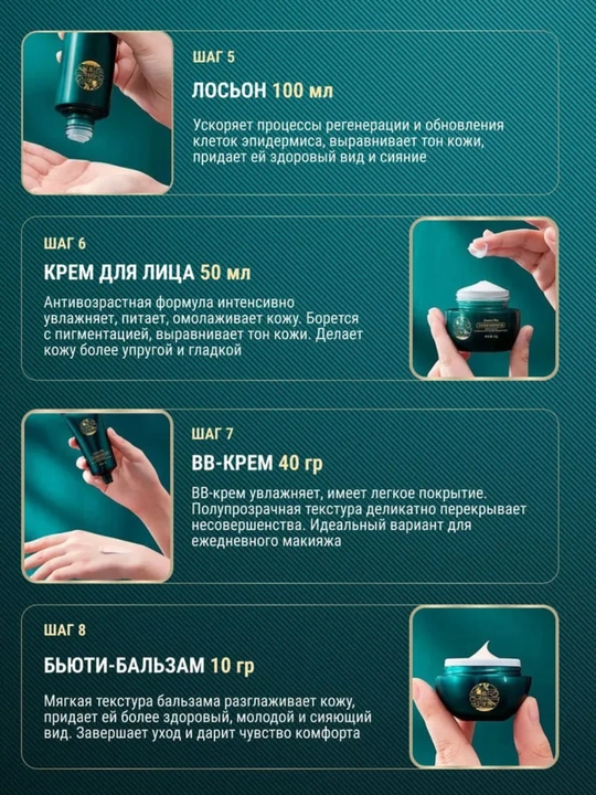 Подарочный набор косметики для лица, уходовый, для женщин, антивозрастной
