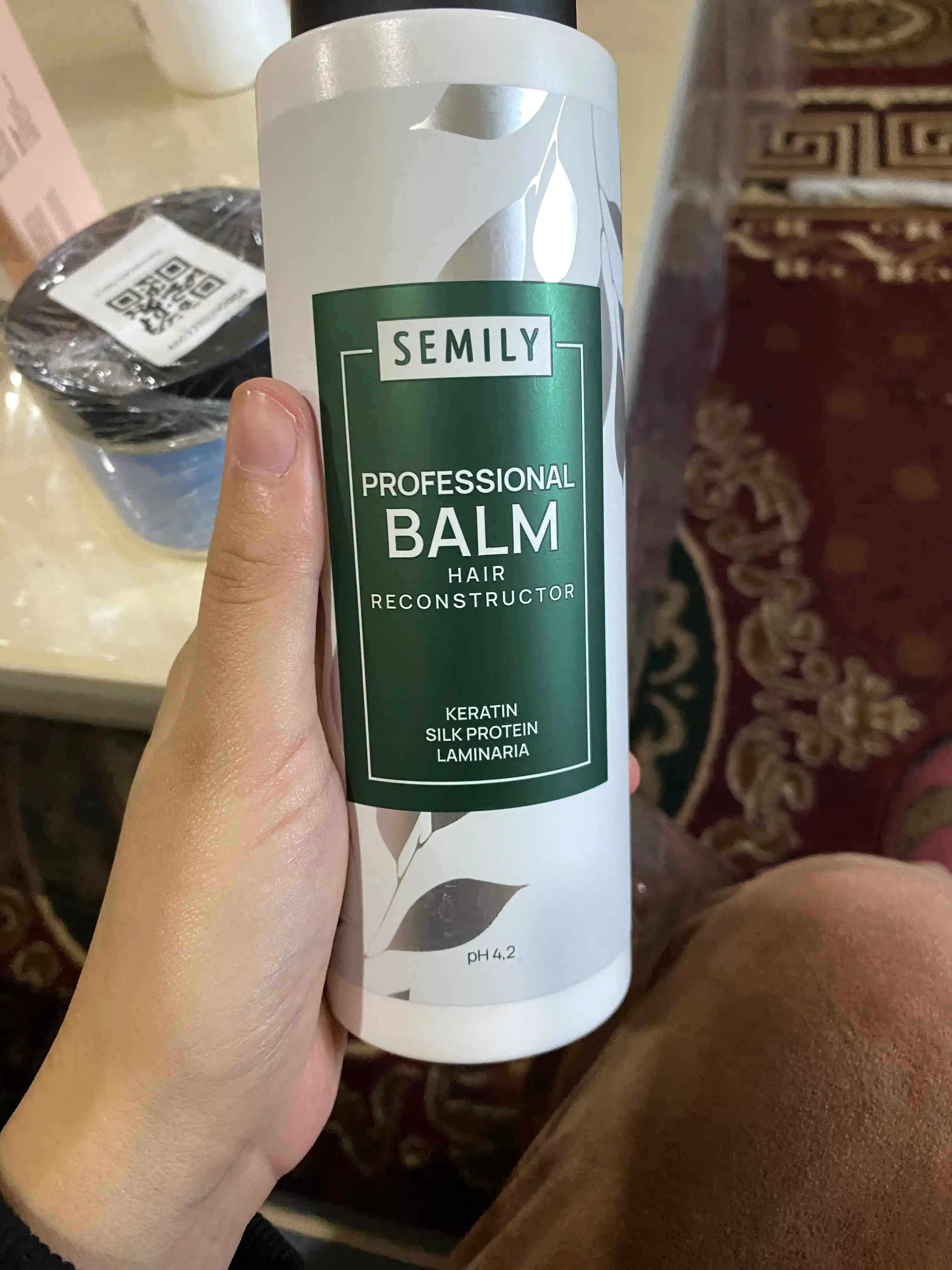 Keratin va ipakli soch chayish balzami, SEMILY konditsioneri, 400 ml