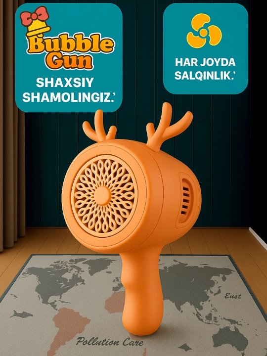 Bolalar uchun Bubble Gun o‘yinchog‘i, quvnoq sovun pufakchalari, rivojlantiruvchi o‘yin